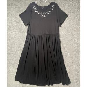 Women's Torrid Black Skater Dress w Rhinestones Size 2